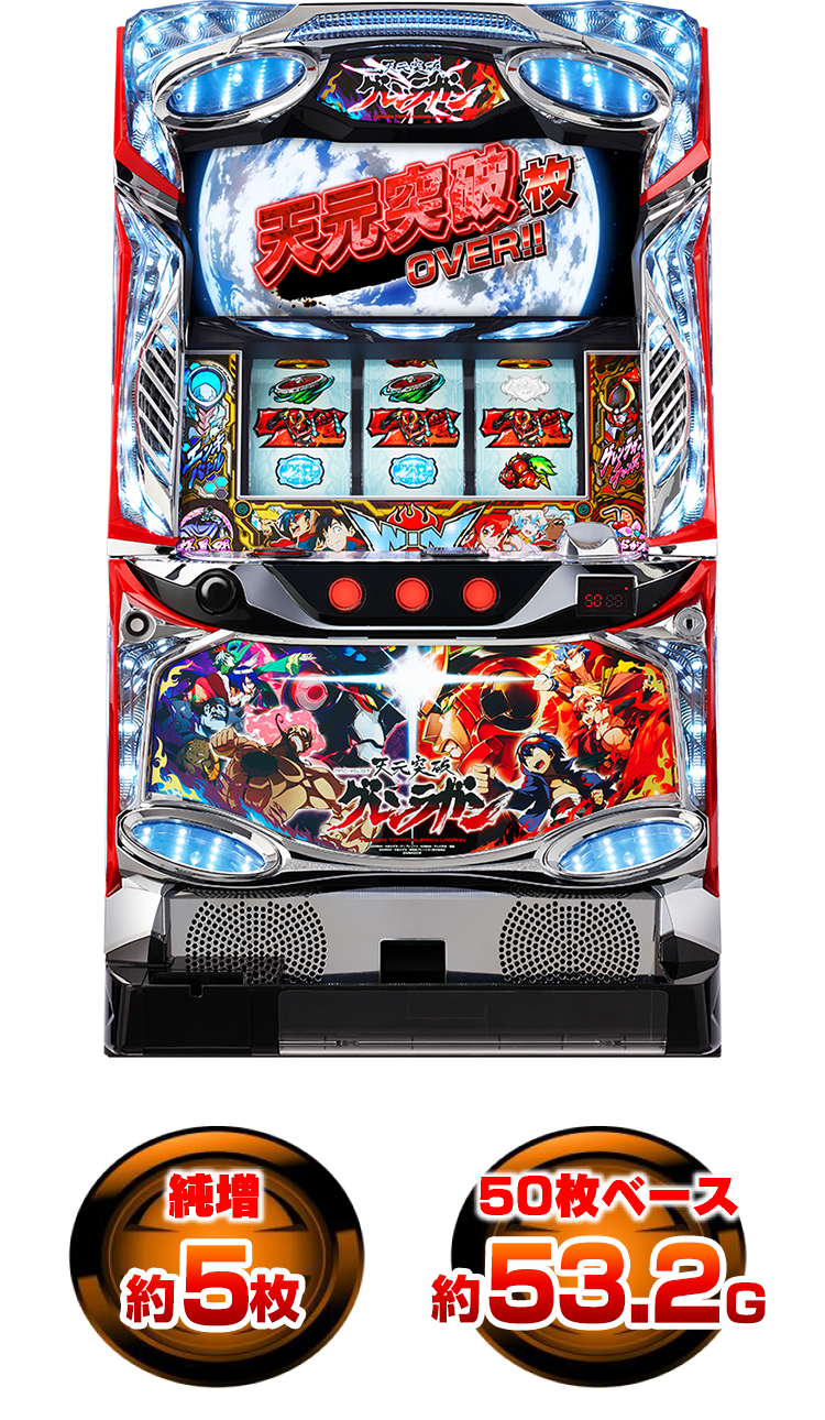 SAT　天元突破グレンラガン　実機 パチスロ実機 スパイキー 天元突破グレンラガン極／SA